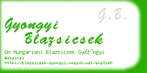 gyongyi blazsicsek business card